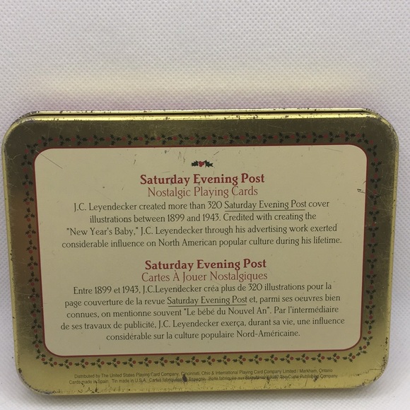 Saturday Evening Post Santa Playing Cards in Collectible Tin J. C. Leyendecker - Picture 2 of 6